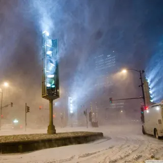 Snow city 4k wallpaper