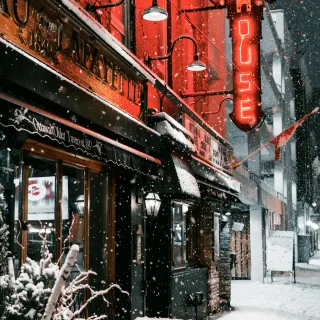 Snow city 4k wallpaper