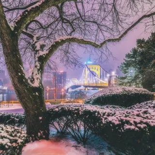 Snow city 4k wallpaper