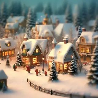 Snow village 4k wallpaper