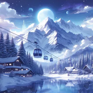 Snow village 4k wallpaper