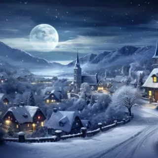 Snow village 4k wallpaper