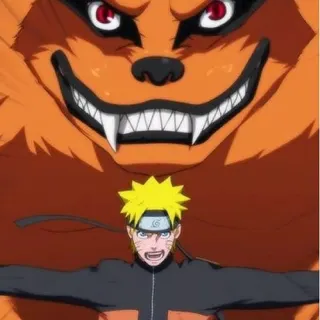 Naruto and Kurama iPhone wallpaper