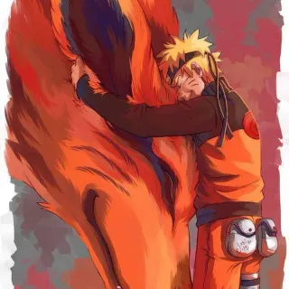 Naruto and Kurama iPhone wallpaper