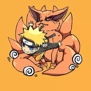 Naruto and Kurama iPhone wallpaper