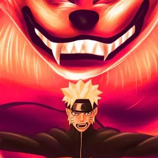 Naruto and Kurama iPhone wallpaper