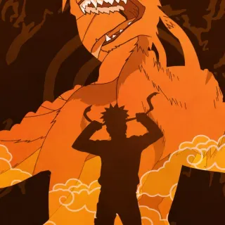 Naruto and Kurama iPhone wallpaper