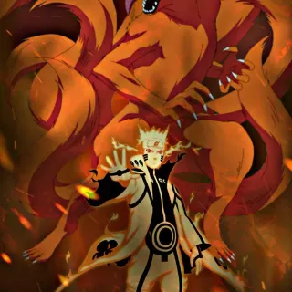 Naruto and Kurama iPhone wallpaper