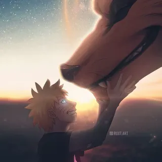 Naruto and Kurama iPhone wallpaper