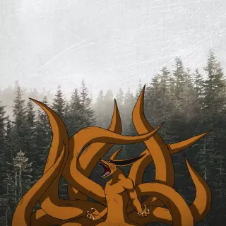 Naruto and Kurama iPhone wallpaper