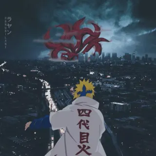 Naruto and Kurama iPhone wallpaper