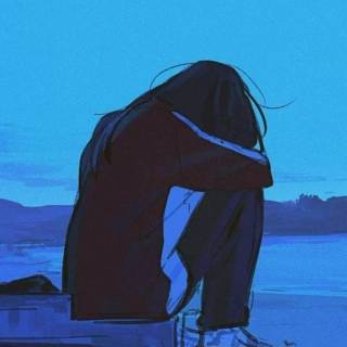 Sad anime girl phone wallpaper