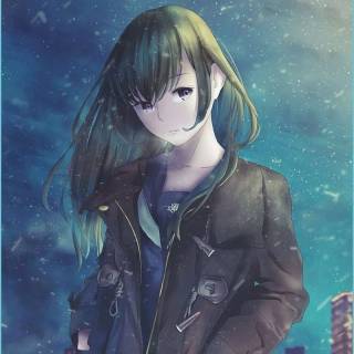 Sad anime girl phone wallpaper