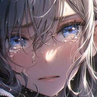 Sad anime girl phone wallpaper