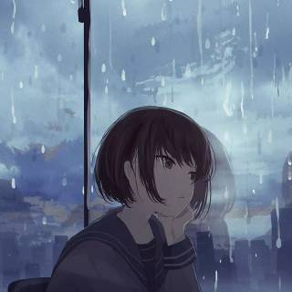 Sad anime girl phone wallpaper