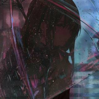 Sad anime girl phone wallpaper