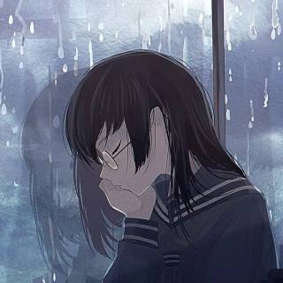 Sad anime girl phone wallpaper