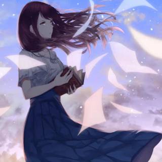 Sad anime girl phone wallpaper