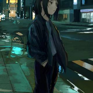 Sad anime girl phone wallpaper