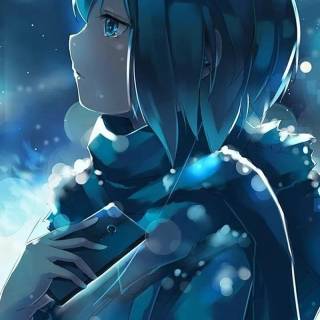 Sad anime girl phone wallpaper