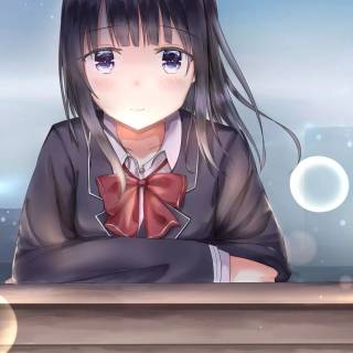 Sad anime girl phone wallpaper