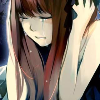 Sad anime girl phone wallpaper