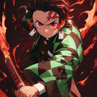 Kamado Tanjiro phone wallpaper