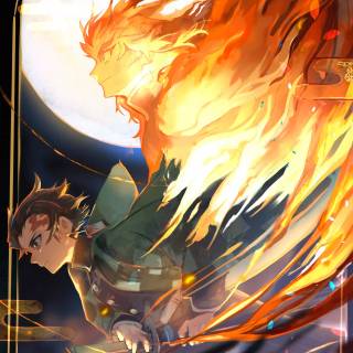 Kamado Tanjiro phone wallpaper