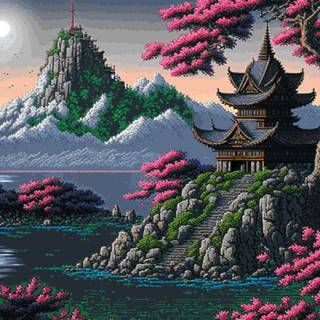 Pixel art fantasy wallpaper
