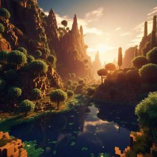 Minecraft mountains wallpaper