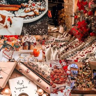 Christmas iPhone collage wallpaper