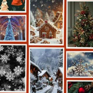 Christmas iPhone collage wallpaper