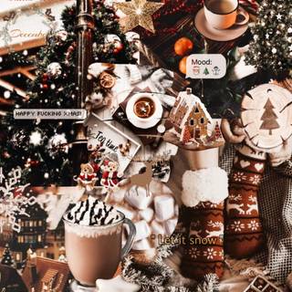 Christmas iPhone collage wallpaper