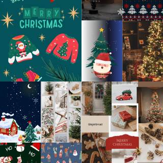 Christmas iPhone collage wallpaper