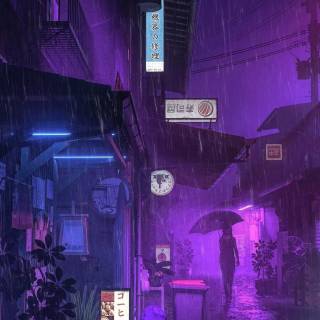 Phone anime purple wallpaper