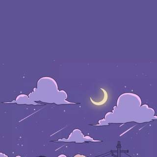 Phone anime purple wallpaper