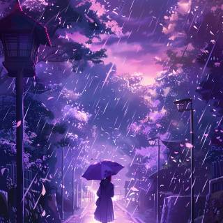 Phone anime purple wallpaper