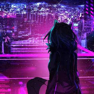 Phone anime purple wallpaper