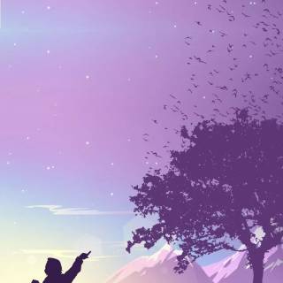 Phone anime purple wallpaper