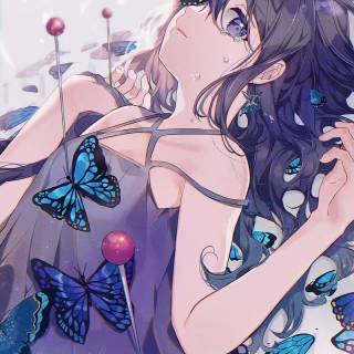 Phone anime purple wallpaper