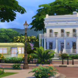 White mansion wallpaper