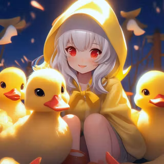 Cute anime duck wallpaper