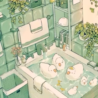 Cute anime duck wallpaper