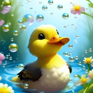 Cute anime duck wallpaper
