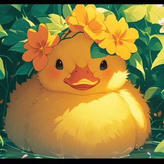 Cute anime duck wallpaper
