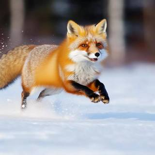 Red fox in snow wallpaper