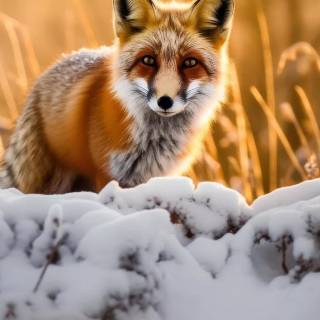 Red fox in snow wallpaper
