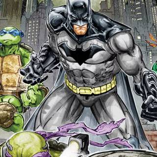 Batman fighting ninjas wallpaper