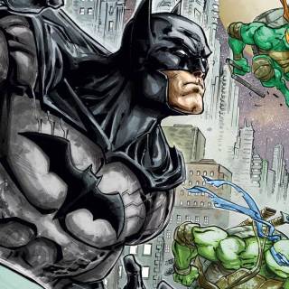 Batman fighting ninjas wallpaper