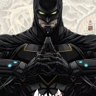 Batman fighting ninjas wallpaper